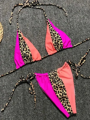 Bikini triangle imprimé léopard La Maille Secrète B793Blue - Bikini deux pièces - image 11