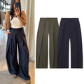 Pantalon large La Ligne Ample, vue principale de la coupe plissée pour femme