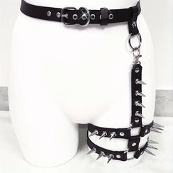 Ceinture harnais tour de cuisse à pointes rock punk Le Métal - GUAPPAA