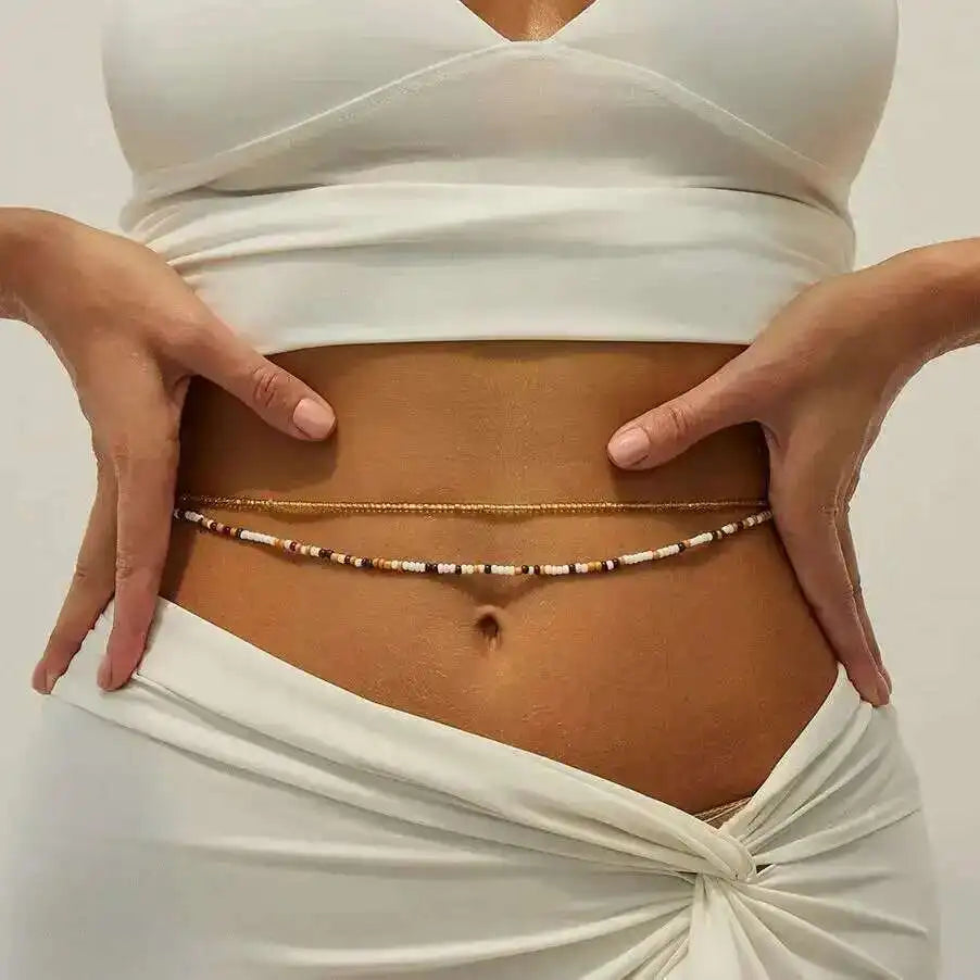 Présentation des deux modèles du set de 4 chaînes de taille bohèmes L’Été Nomade