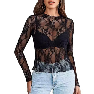 Pull fin transparent mesh femme Le Changement - GUAPPAA