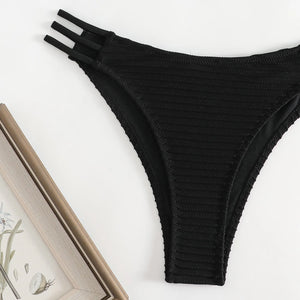 Maillot de bain échancré deux pièces bandeau blanc noir La Matregas - GUAPPAA