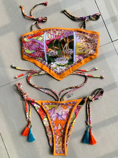 Bikini string tanga imprimé deux pièces La Valenciana
