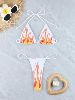 Micro bikini string imprimé flammes Alicante