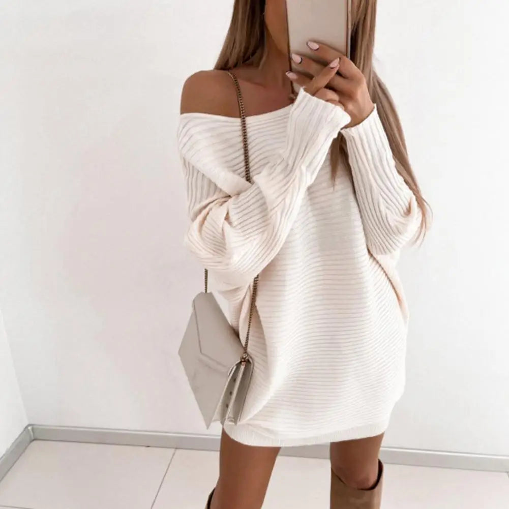 Robe pull épaules dénudées chic en maille Solar - GUAPPAA