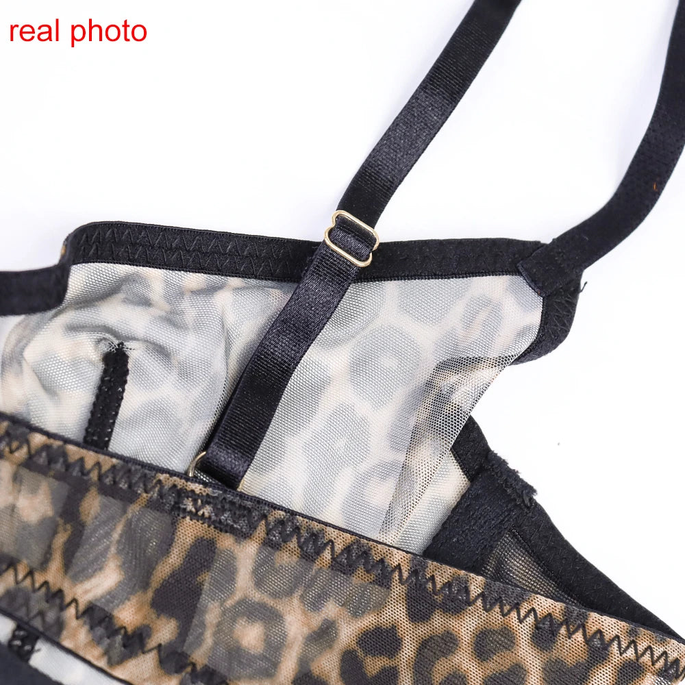 Ensemble lingerie léopard transparent deux pièces Félinity - GUAPPAA