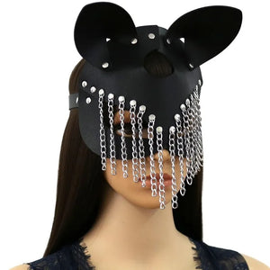 Masque de chat en simili avec chaînettes aux yeux Miaou - GUAPPAA