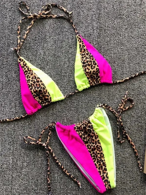 Bikini triangle imprimé léopard La Maille Secrète B793Blue - Bikini deux pièces - image 8