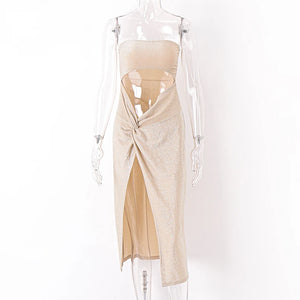 Robe longue fendue d'été bandeau ouverte au ventre Masa - GUAPPAA