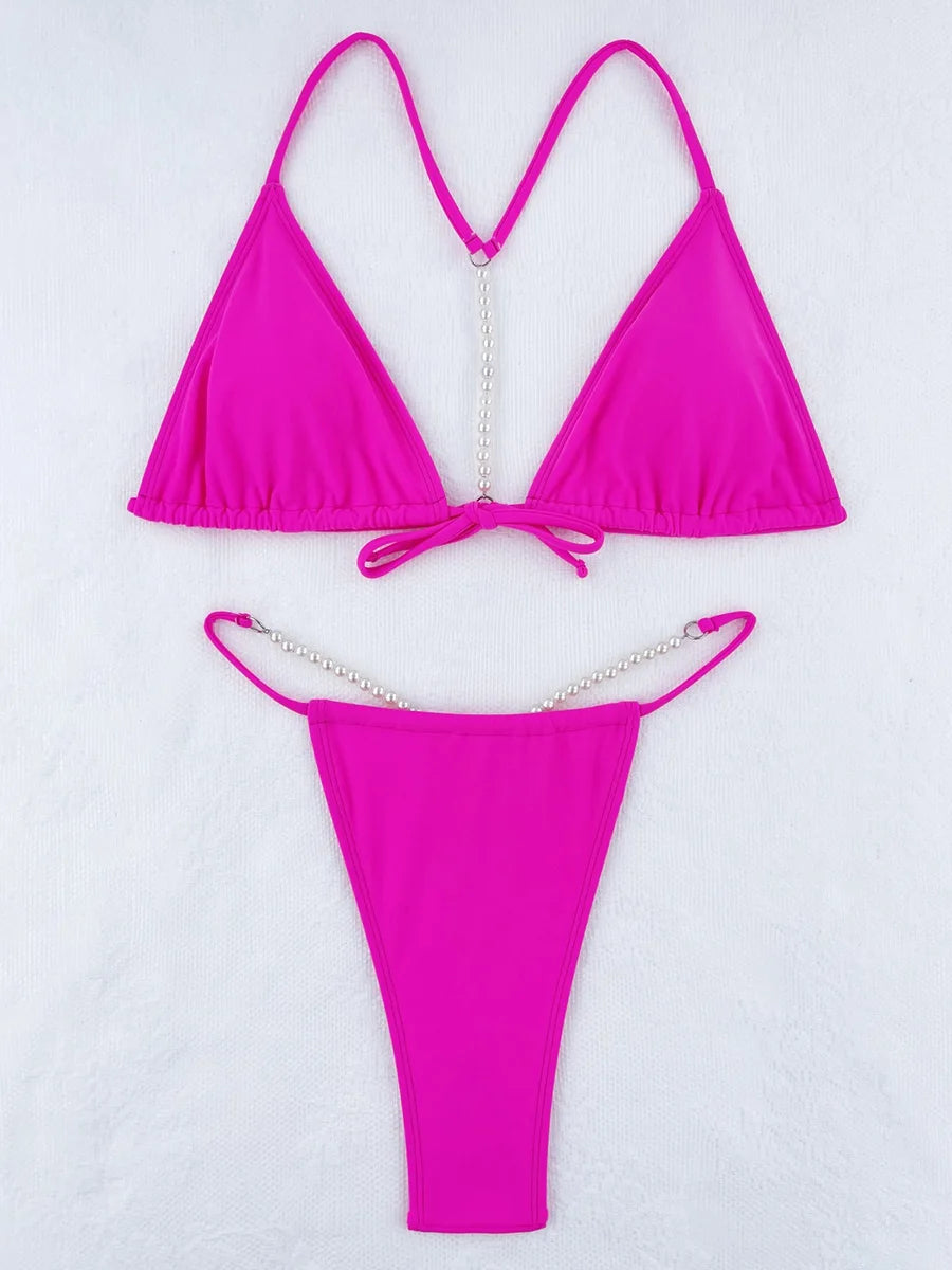 Bikini string à perles deux pièces push-up La Perla - GUAPPAA