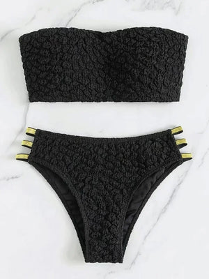 Maillot de bain 2 pièces bandeau push-up blanc Tribord - GUAPPAA