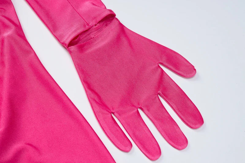 Petite robe noire sexy moulante avec gants intégrés Shatta Party - GUAPPAA