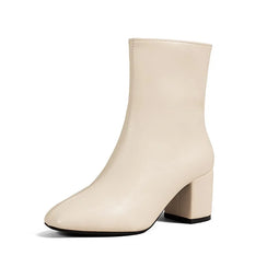 Bottines à talons femme vernies zippées à talon large bout rond pointu St-Eléonore - GUAPPAA