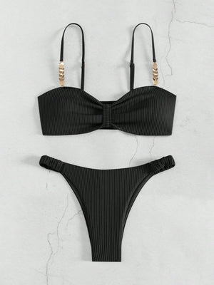 Maillot de bain string tanga bandeau deux pièces push-up Lanzarote - GUAPPAA