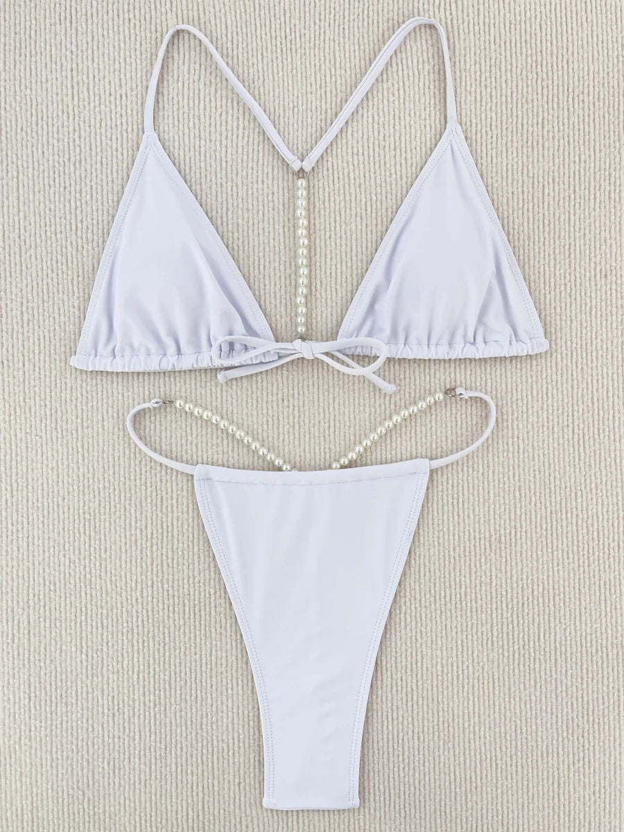 Bikini string à perles deux pièces push-up La Perla - GUAPPAA