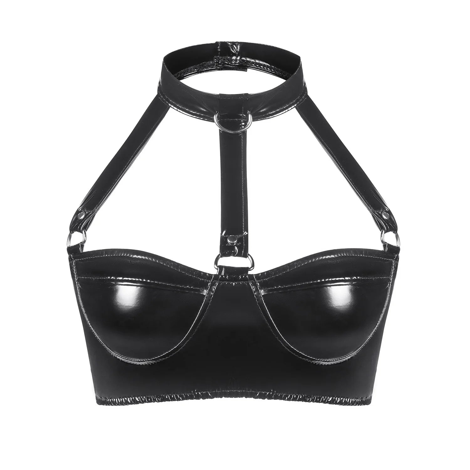 L’Éclat Verni, détail de la fermeture au dos du soutien-gorge brillant pour femme