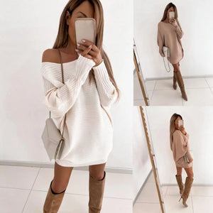 Robe pull épaules dénudées chic en maille Solar - GUAPPAA