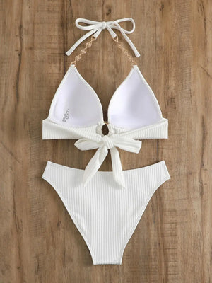 Maillot de bain blanc deux pièces push-up femme Notonne - GUAPPAA