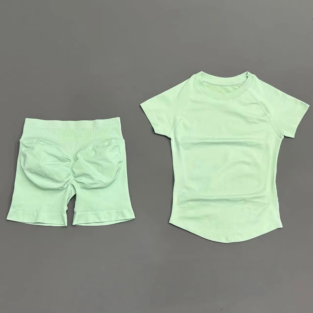 Ensemble fitness L’Élan Souple rose sans couture pour entraînement