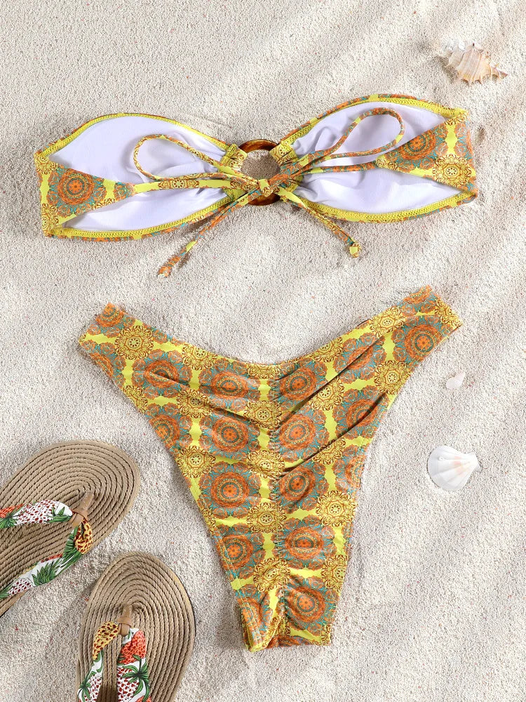 Maillot de bain bandeau push-up échancré 2 pièces L'Essence - GUAPPAA