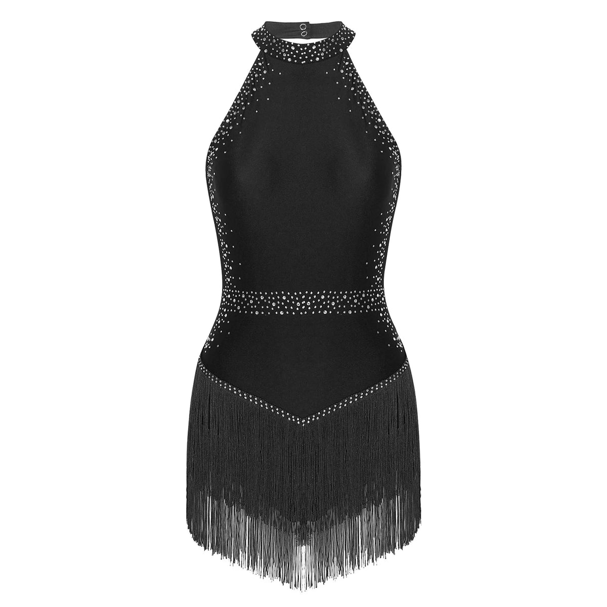 Détail des strass et de la finition du justaucorps de danse L’Éclat Rythmique