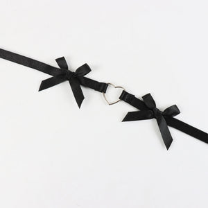 Jarretière satinée à noeuds papillon et coeur Corazon - GUAPPAA