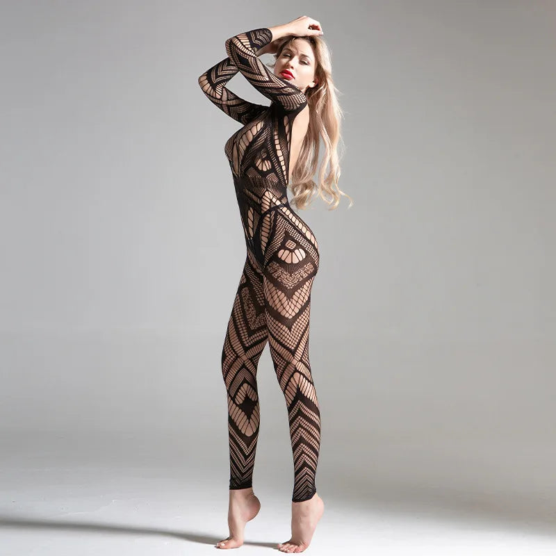 Combinaison body filet de pêche fishnet géométrique Maya - GUAPPAA