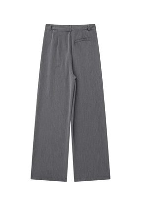 Pantalon La Ligne Droite kaki avec jambe droite et silhouette régulière