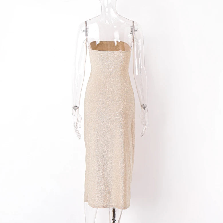 Robe longue fendue d'été bandeau ouverte au ventre Masa - GUAPPAA