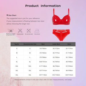 Lingerie latex simili deux pièces string taille haute et soutien-gorge Libertina - GUAPPAA