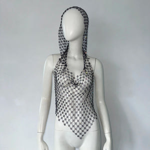 Haut en résille à strass et capuche transparent Eres - GUAPPAA