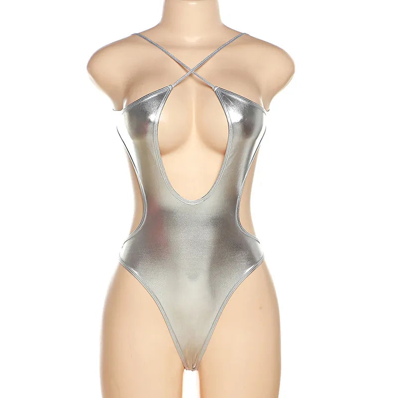 Maillot de bain une pièce tanga métallisé Canonniers - GUAPPAA