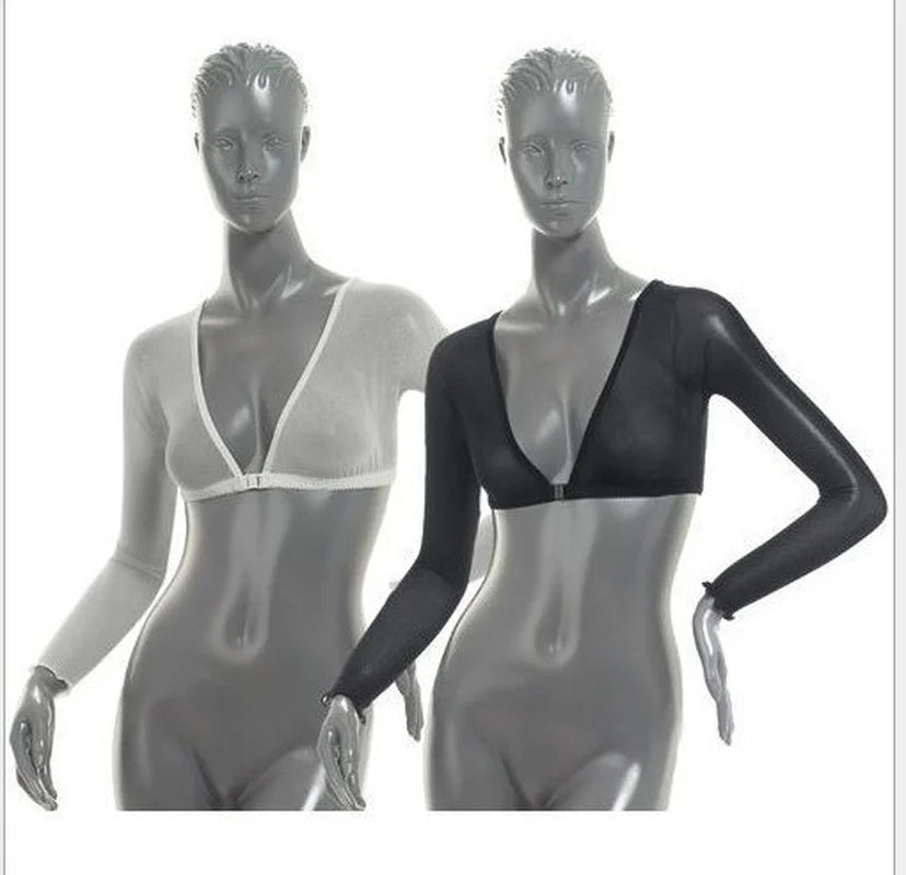 Crop-top transparent grand décolleté à manches longues - GUAPPAA