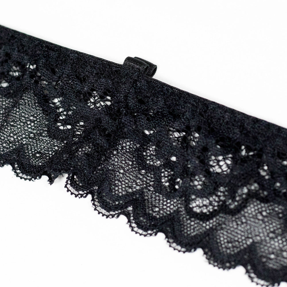 Lingerie en dentelle ensemble porte-jarretelles noir sexy La Bégude - GUAPPAA