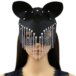 Masque de chat en simili avec chaînettes aux yeux Miaou - GUAPPAA