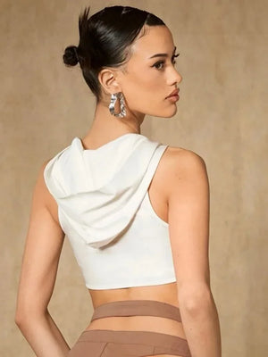 Haut court L’Éclat Urbain en tissu principal 95 % polyester avec élasthanne, coloris blanc