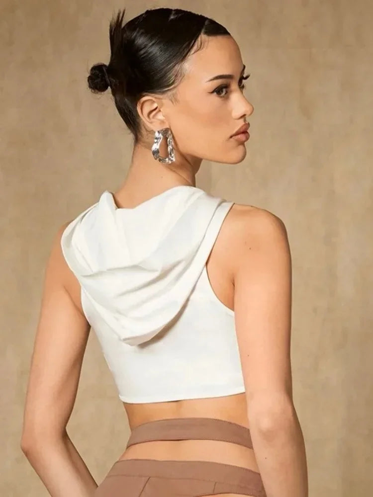 Haut court L’Éclat Urbain en tissu principal 95 % polyester avec élasthanne, coloris blanc