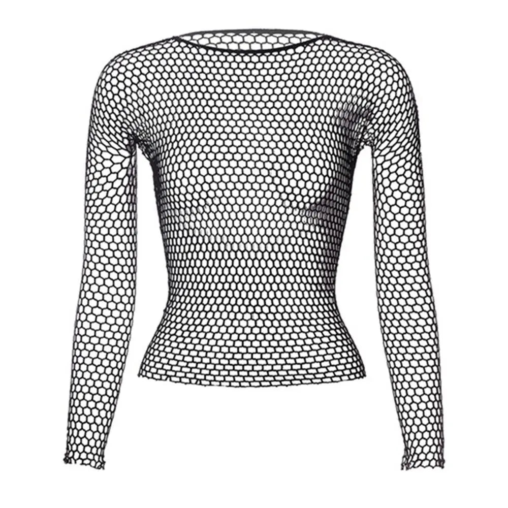 Crop-top résille sexy à manches longues Extasia - GUAPPAA