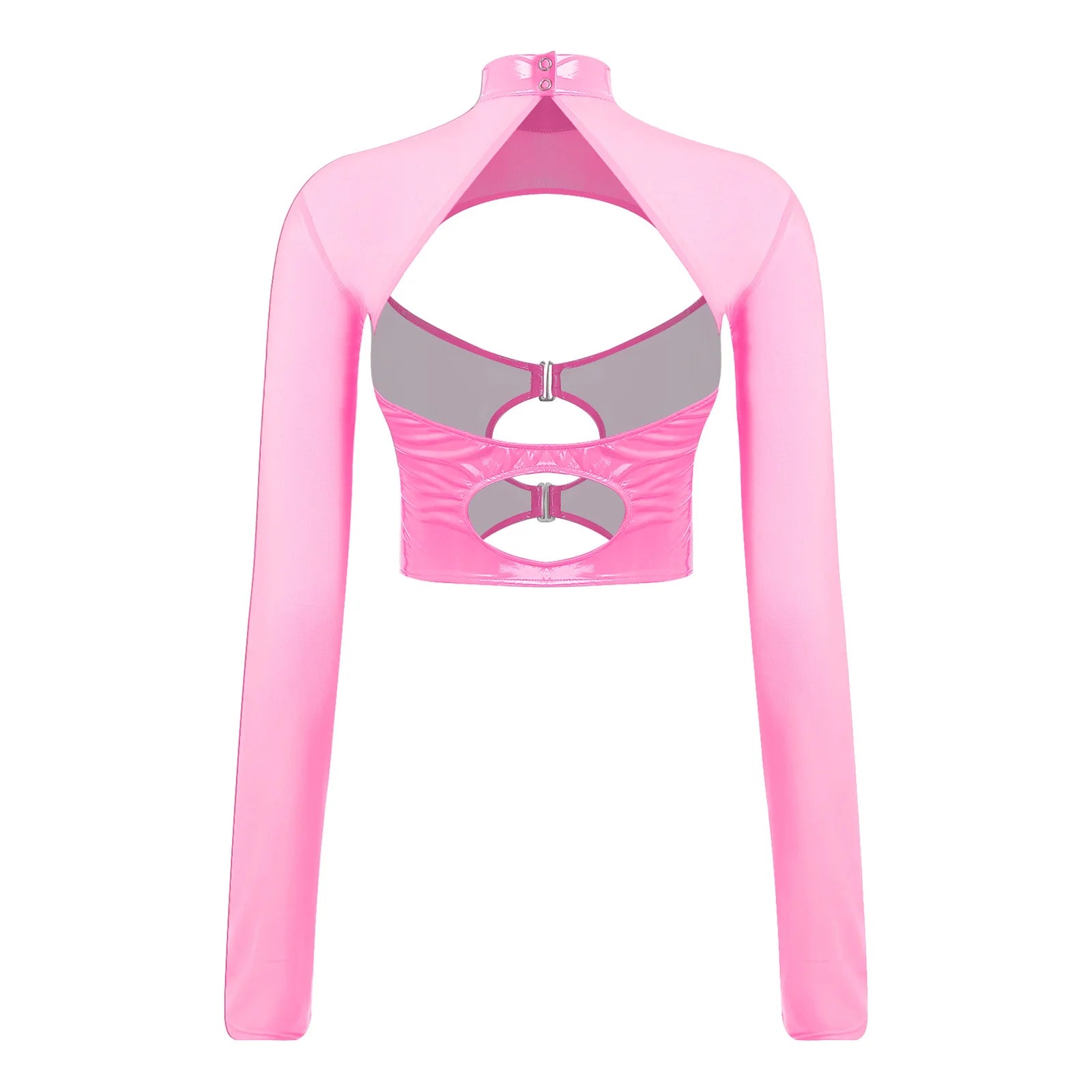 Haut court à manches longues transparentes rave soirée tek bustier caraco noir Hammer - GUAPPAA