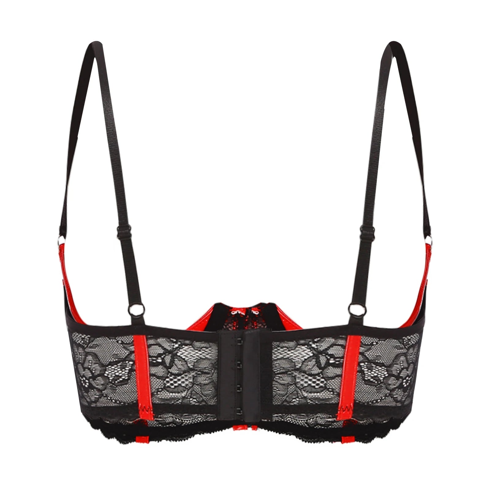 Soutien-gorge balconnet en cuir simili et dentelle Exécution - GUAPPAA