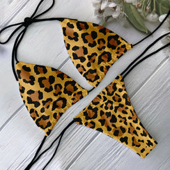 Bikini sexy léopard string ficelle push-up Mayotte - GUAPPAA