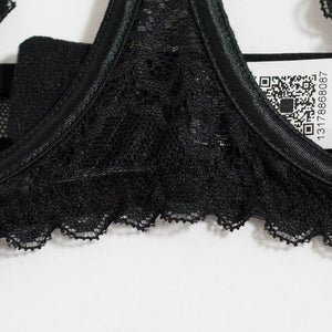 Lingerie en dentelle ensemble porte-jarretelles noir sexy La Bégude - GUAPPAA
