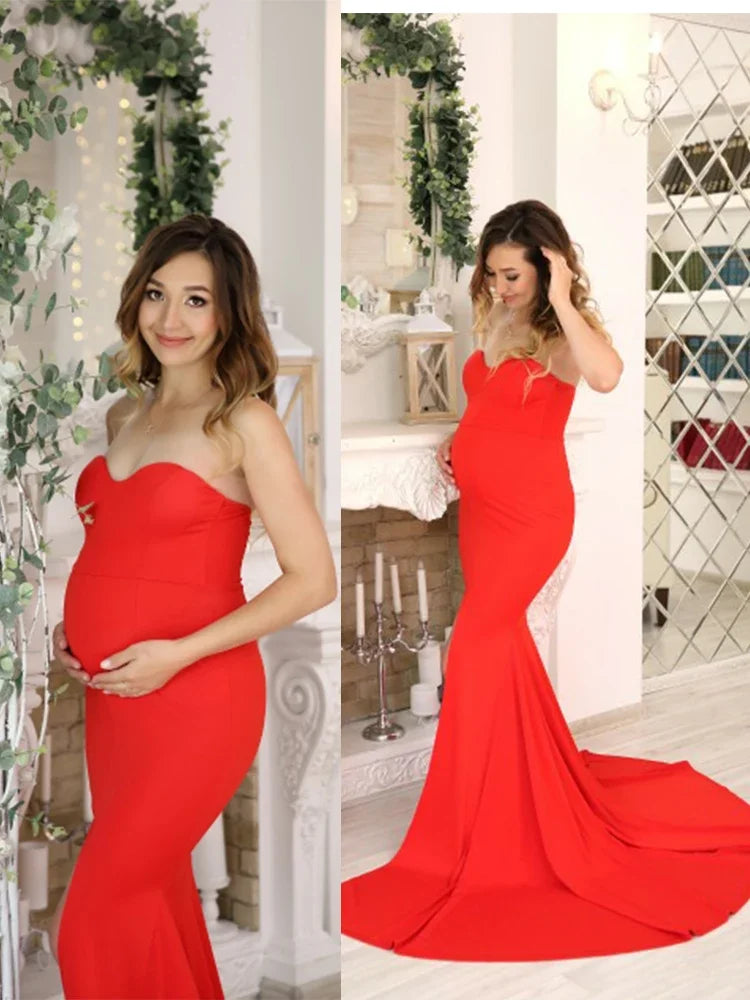 Robe longue fendue à traîne sans bretelles Illusion - GUAPPAA