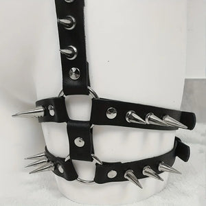 Ceinture harnais tour de cuisse à pointes rock punk Le Métal - GUAPPAA