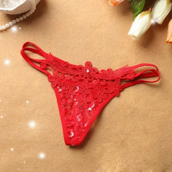 String dentelle florale Le Fil Secret – rouge, vue produit
