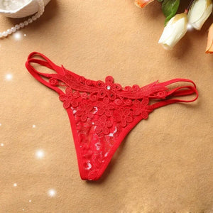 String dentelle florale Le Fil Secret – rouge, vue produit