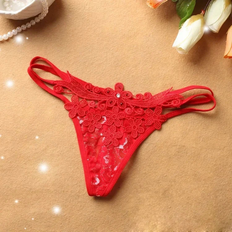 String dentelle florale Le Fil Secret – rouge, vue produit