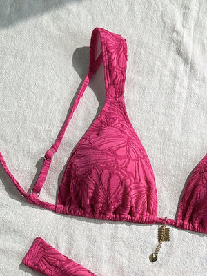 Bikini string coupe haute triangle brésilien - La Cadix Rose - Bikini - image 3