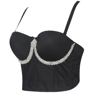 Bustier à strass chic noir blanc Luxia - GUAPPAA