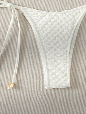 Bikini string ficelle tanga triangle push-up blanc noir Coquillage - GUAPPAA